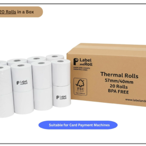 57mm x 40mm Card Machine Rolls – 20 Pack | BPA Free | Thermal Roll